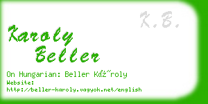 karoly beller business card